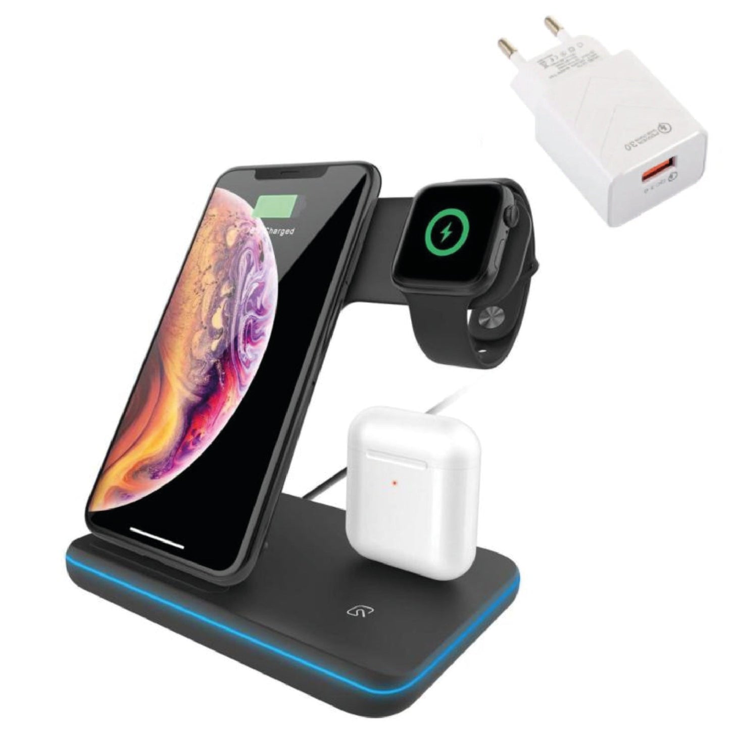 Cargador 3 en 1 Blade™ Wireless y Lightning